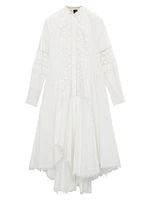 LOEWE x Paula's Ibiza Lace Long-Sleeve Shirtdress