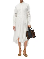 LOEWE x Paula's Ibiza Lace Long-Sleeve Shirtdress