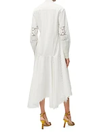 LOEWE x Paula's Ibiza Lace Long-Sleeve Shirtdress