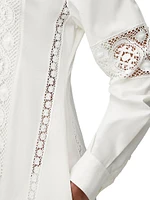 LOEWE x Paula's Ibiza Lace Long-Sleeve Shirtdress