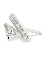 Serti Sur Vide 18K White Gold & 0.32 TCW Diamond Stud Earring