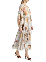 Ascension Lace-Trimmed Printed Cotton Midi Dress