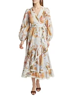 Ascension Lace-Trimmed Printed Cotton Midi Dress