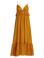 Rhiannon Ruffled Silk Maxi Dress