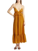 Rhiannon Ruffled Silk Maxi Dress