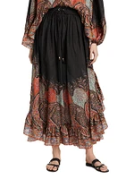 Rhiannon Ruffled Printed Maxi Skirt
