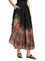 Rhiannon Ruffled Printed Maxi Skirt