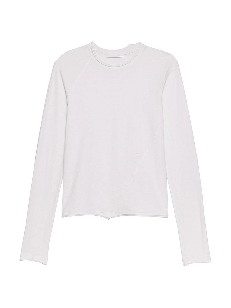Twisted Long-Sleeve Crewneck Top