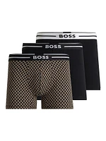 Three-Pack of Stretch-Cotton Boxer Briefs with Logo