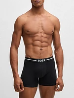 Three-Pack of Stretch-Cotton Boxer Briefs with Logo