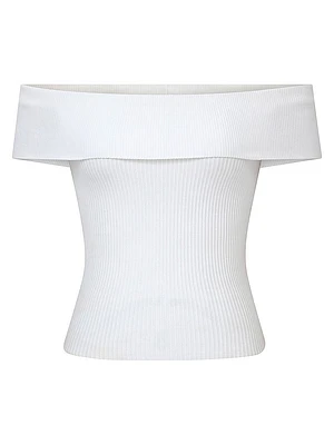 Instasculpt Rib Off Shoulder Top