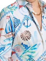 Haven Nautical Print Shirtdress