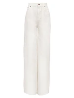 High-Rise Straight Twill Pants