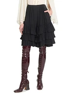 Ruffled Silk Shorts