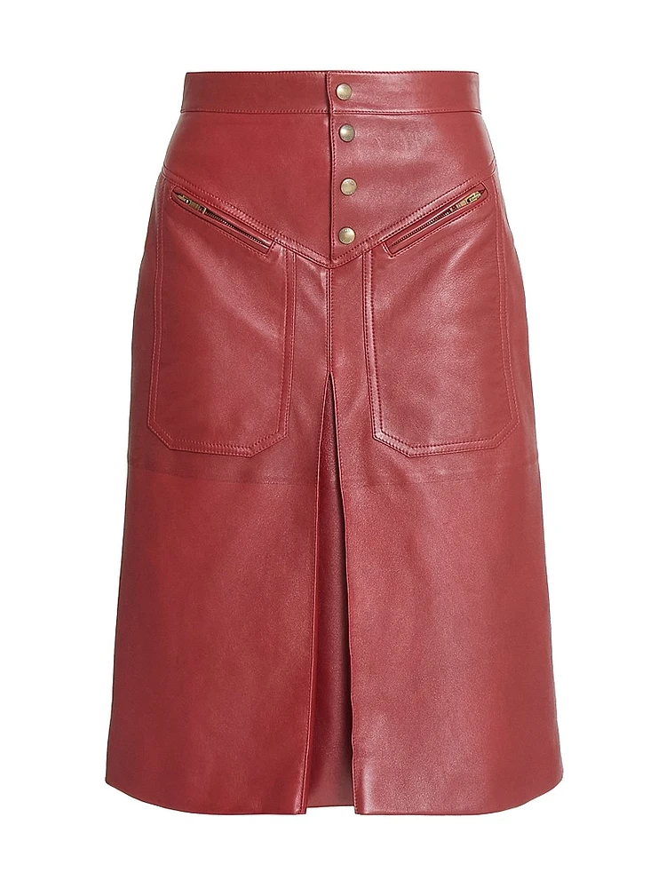 Leather A-Line Skirt