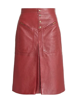 Leather A-Line Skirt