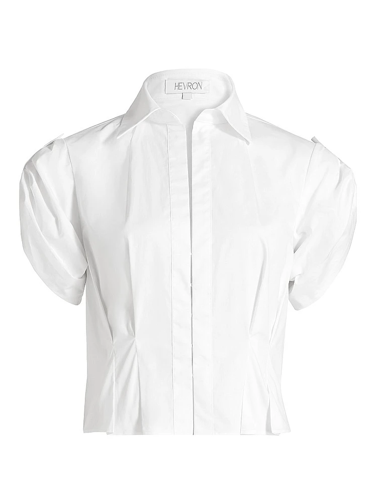 Opal Cotton Pintuck Top