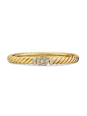 Sculpted Cable Buckle Bracelet 18K Yellow Gold