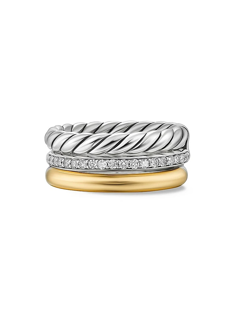 DY Mercer Three Row Ring Sterling Silver