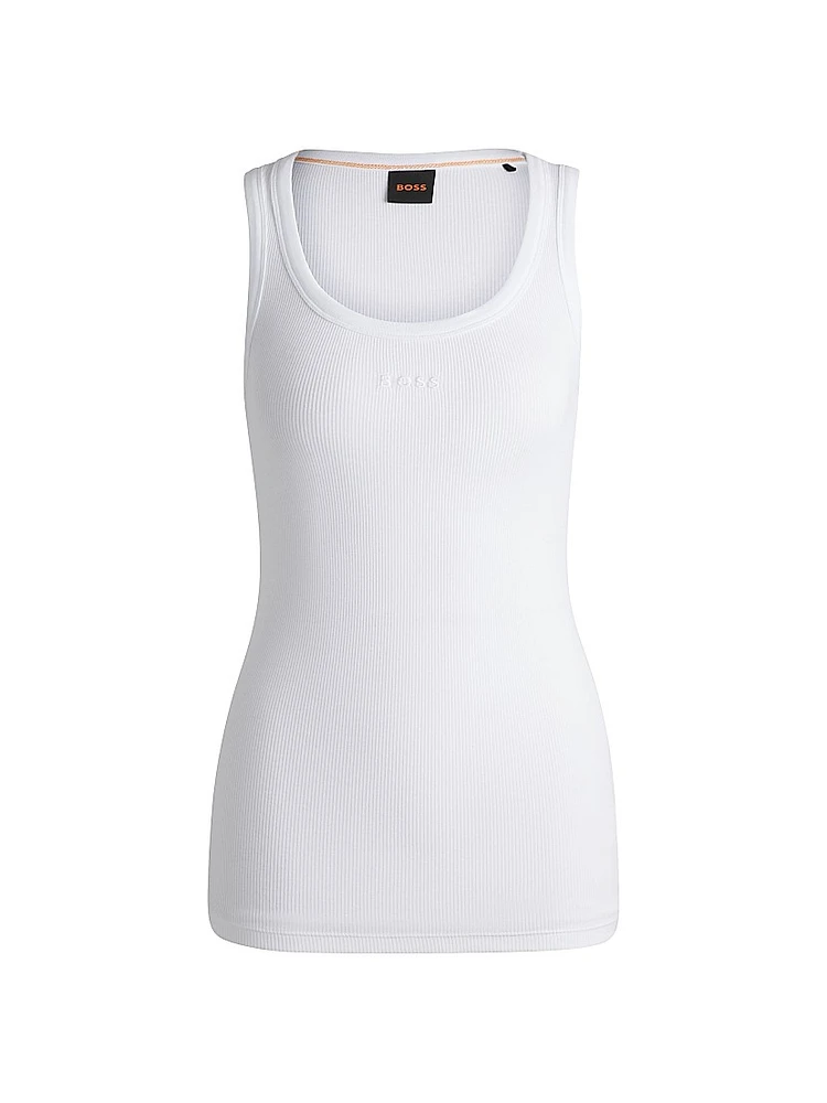 Stretch-Cotton Slim-Fit Vest with Ribbed Structure