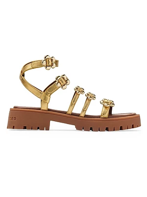 The Kiki Gladiator 40MM Metallic Leather Platform Sandals