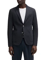 Slim-Fit Blazer Micro-Patterned Cotton