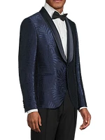Leaf Print Satin Dinner Jacket