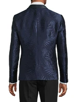 Leaf Print Satin Dinner Jacket