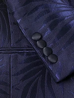 Leaf Print Satin Dinner Jacket