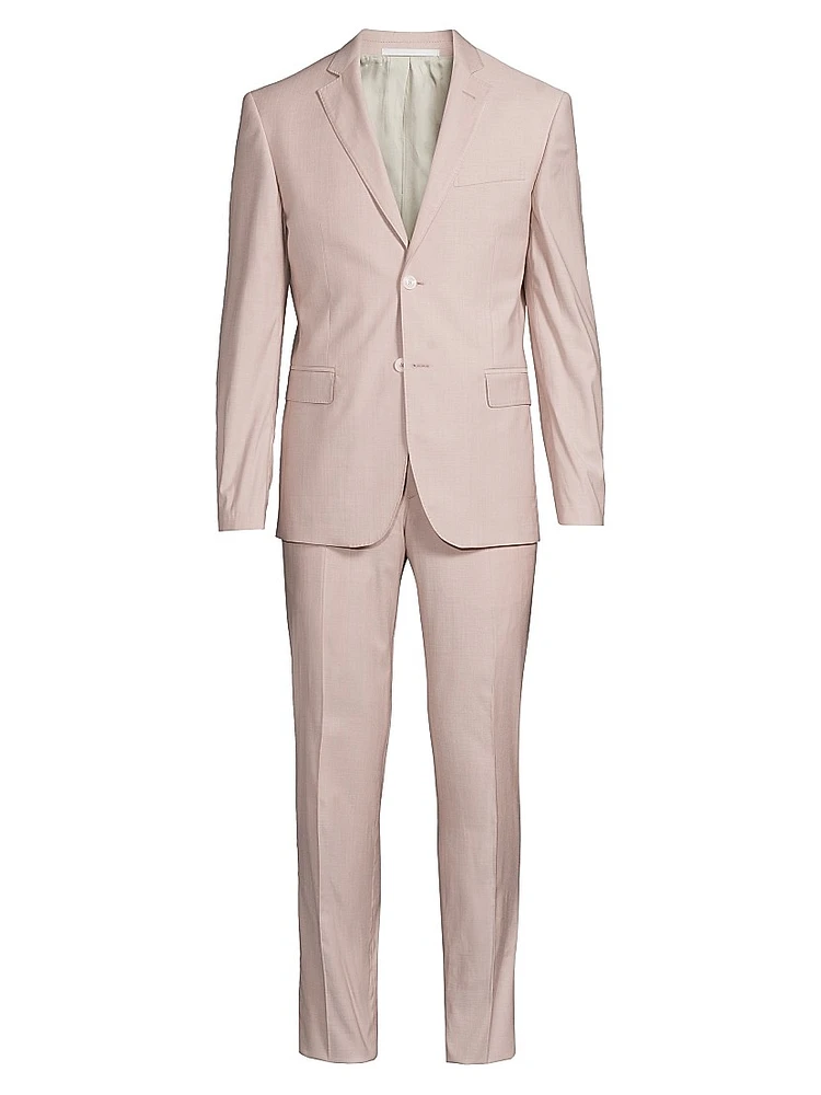Single-Breasted Wool-Blend Suit