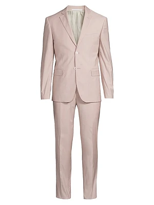 Single-Breasted Wool-Blend Suit
