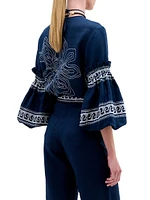 Lucaya Embroidered Linen Blouse