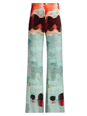 Andie Dyed Wide-Leg Pants