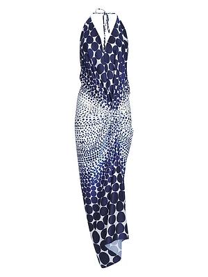 Guadalupe Halterneck Knotted Maxi Dress