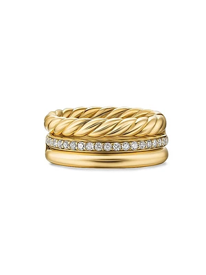 DY Mercer Three Row Ring 18K Yellow Gold