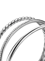 DY Mercer Three Row Cuff Bracelet Sterling Silver