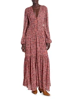 Briane Printed Tiered Maxi Dress