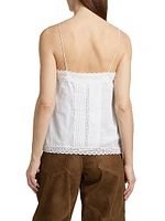 Gaelia Lace-Trim Cotton Top