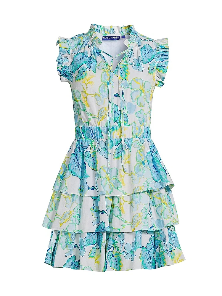 Bimba Floral Tiered Cotton Minidress
