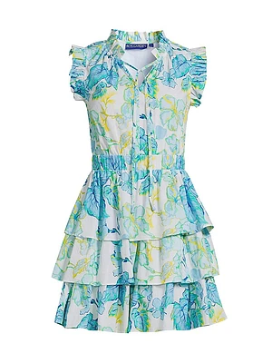 Bimba Floral Tiered Cotton Minidress