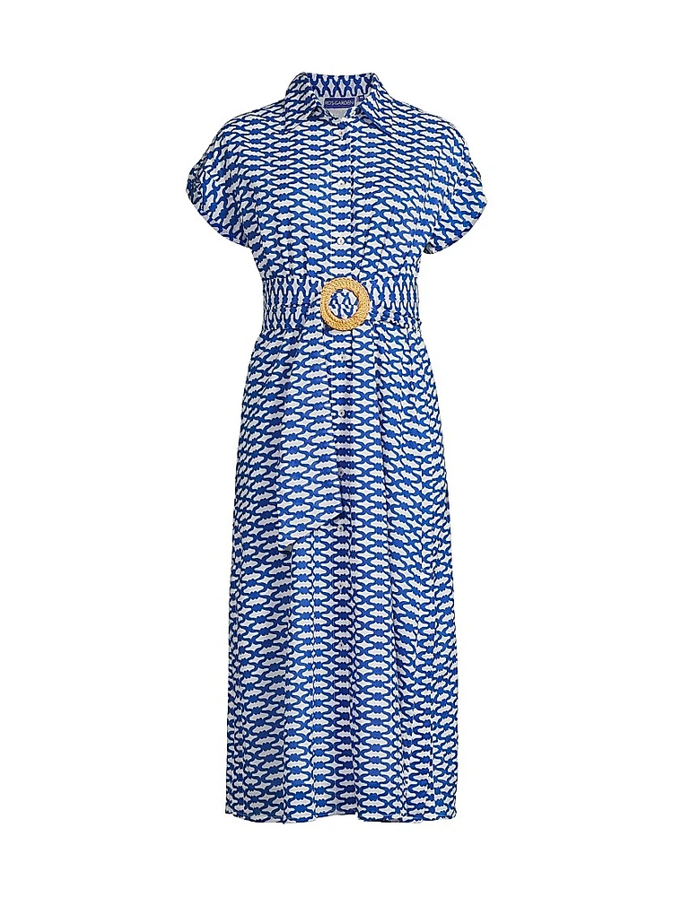 Catherine Cotton Geometric Shirtdress