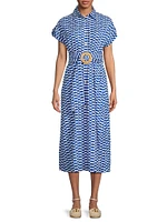 Catherine Cotton Geometric Shirtdress