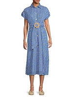 Catherine Cotton Geometric Shirtdress