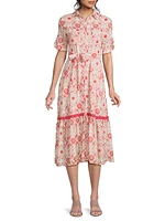 Carmel Cotton Floral Shirtdress