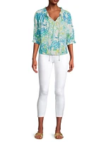 Havana Leaf Print Cotton Top