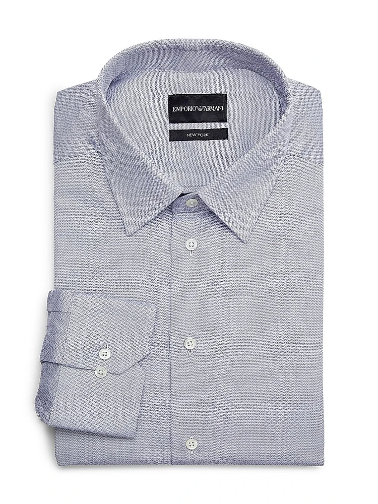 Chevron Cotton Dress Shirt