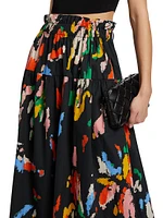 Jayden Printed Cotton Midi-Skirt