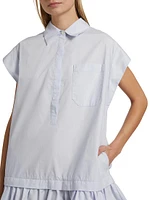 Brock Cotton Drop-Waist Minidress