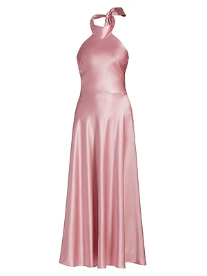 Aurora Satin Midi-Dress