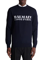 Big Stamp Knit Wool Sweater